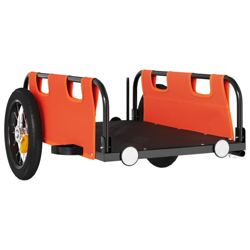 vidaXL Remorque de vélo orange tissu oxford et fer