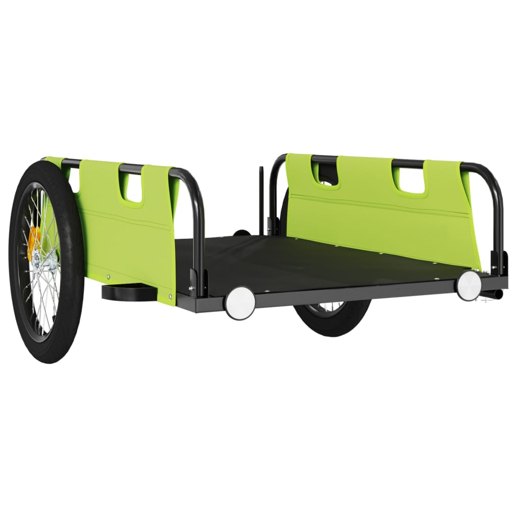 vidaXL Remorque de vélo vert tissu oxford et fer