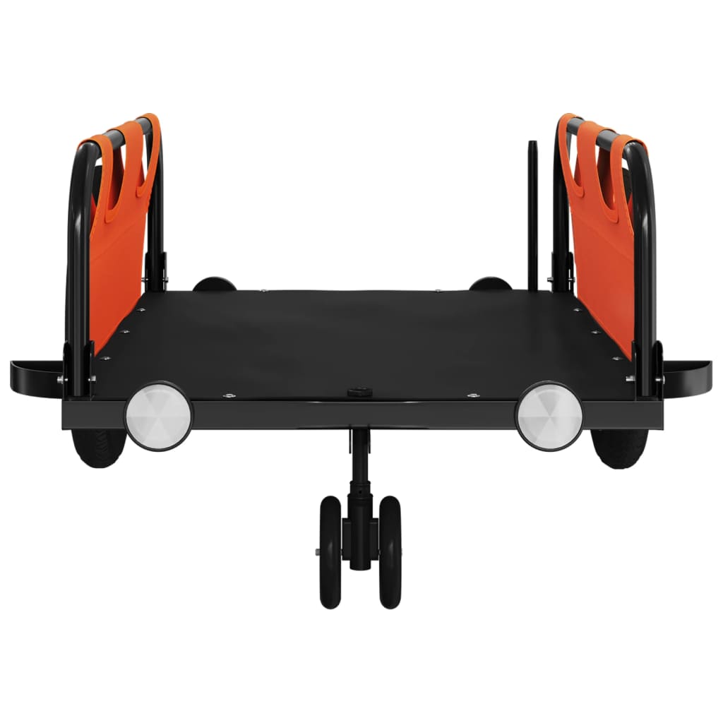 vidaXL Remorque de vélo orange tissu oxford et fer