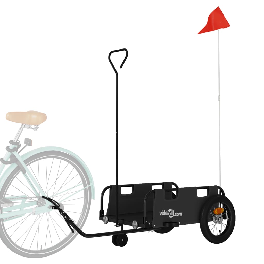 vidaXL Remorque de vélo noir tissu oxford et fer