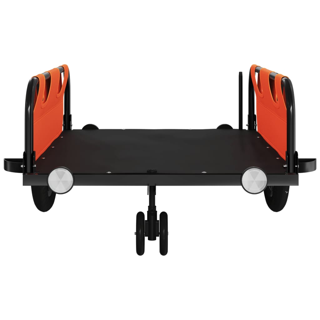 vidaXL Remorque de vélo orange tissu oxford et fer