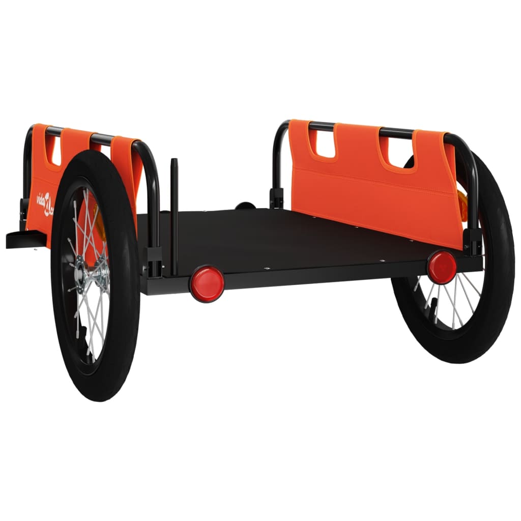 vidaXL Remorque de vélo orange tissu oxford et fer