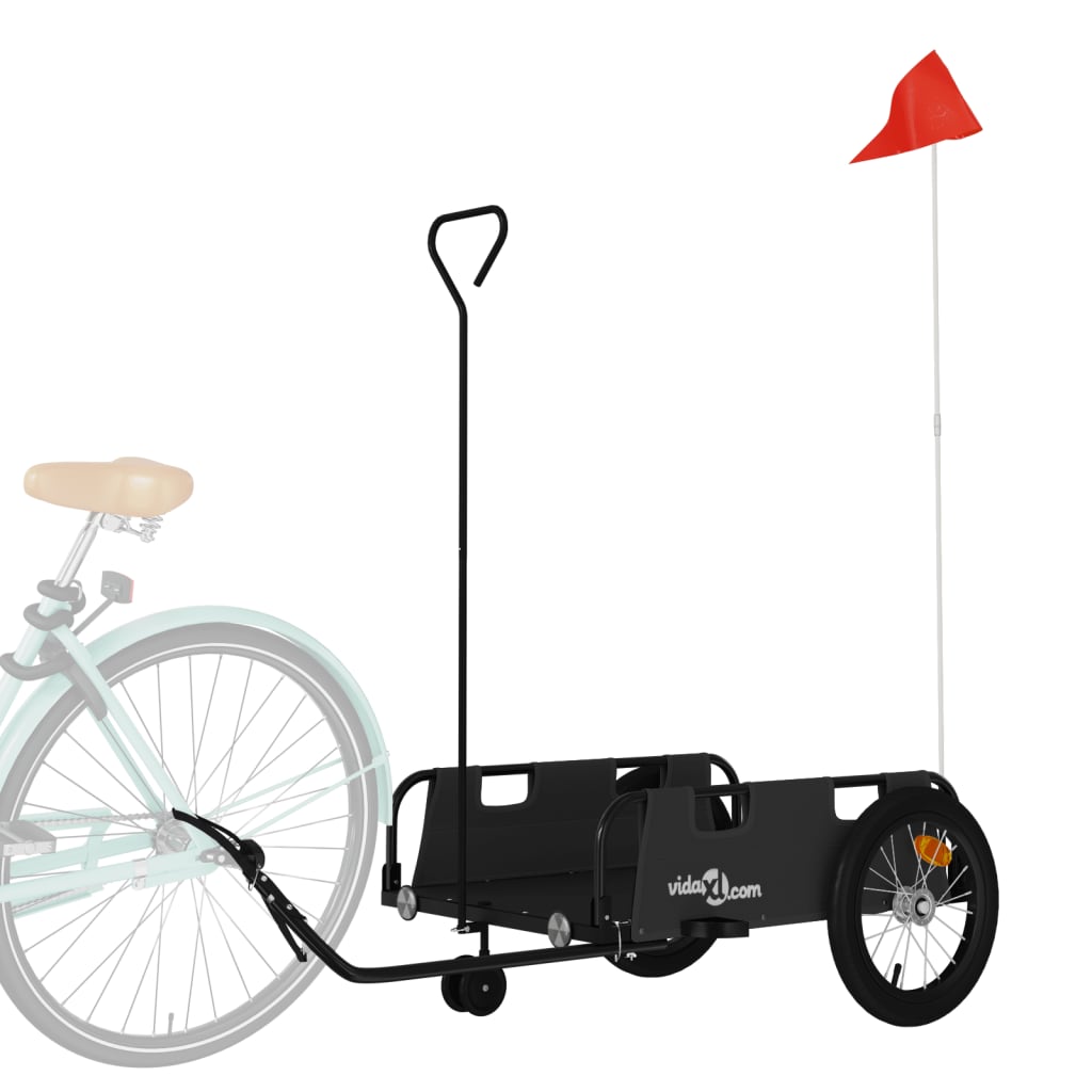 vidaXL Remorque de vélo noir tissu oxford et fer
