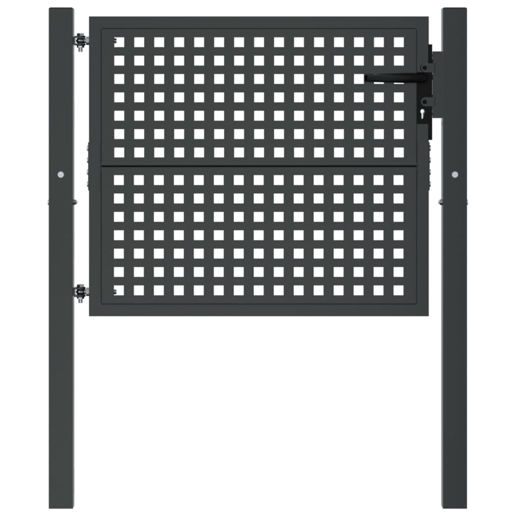 vidaXL Portail de jardin anthracite 105x125 cm acier