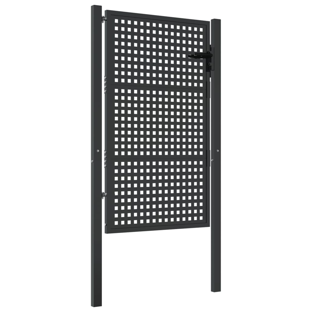 vidaXL Portail de jardin anthracite 105 x 200 cm acier