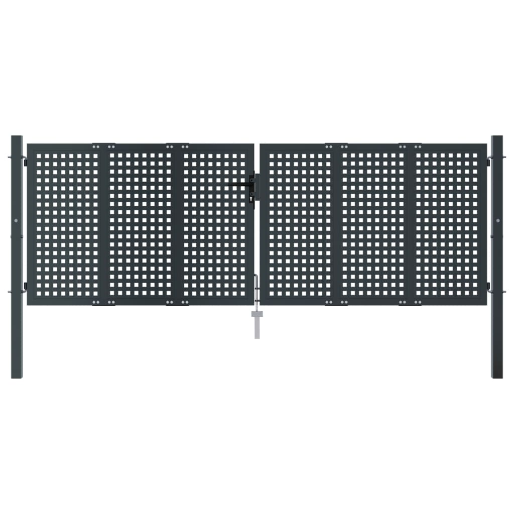 vidaXL Portail de jardin anthracite 300 x 150 cm acier