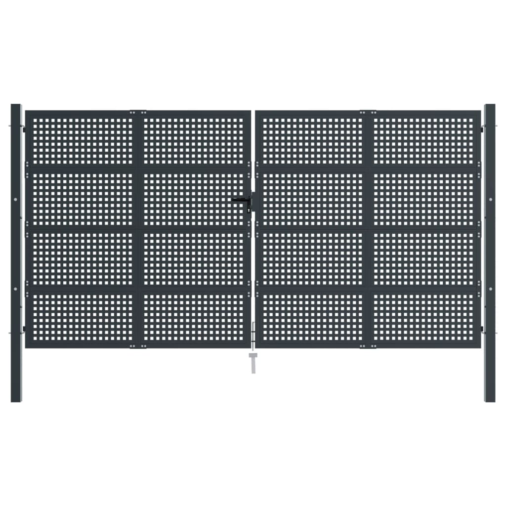 vidaXL Portail de jardin anthracite 400x175 cm acier