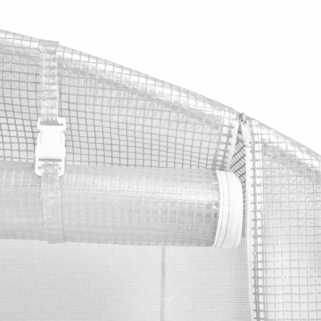 vidaXL Serre avec cadre en acier blanc 64 m² 16x4x2 m