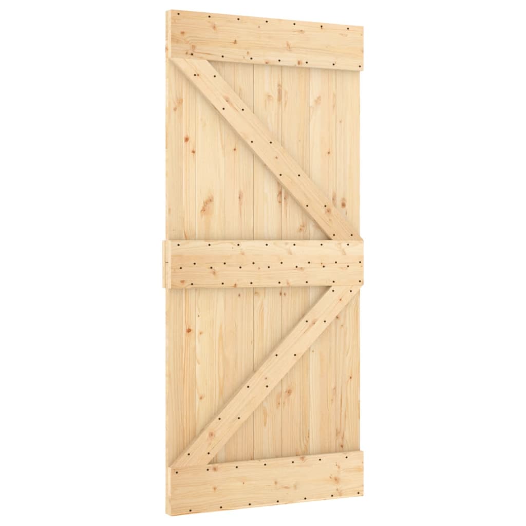 vidaXL Porte coulissante et kit de quincaillerie 95x210 cm pin massif