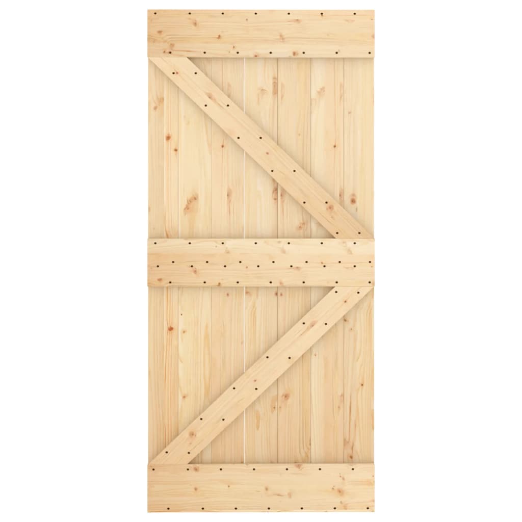 vidaXL Porte coulissante et kit de quincaillerie 95x210 cm pin massif