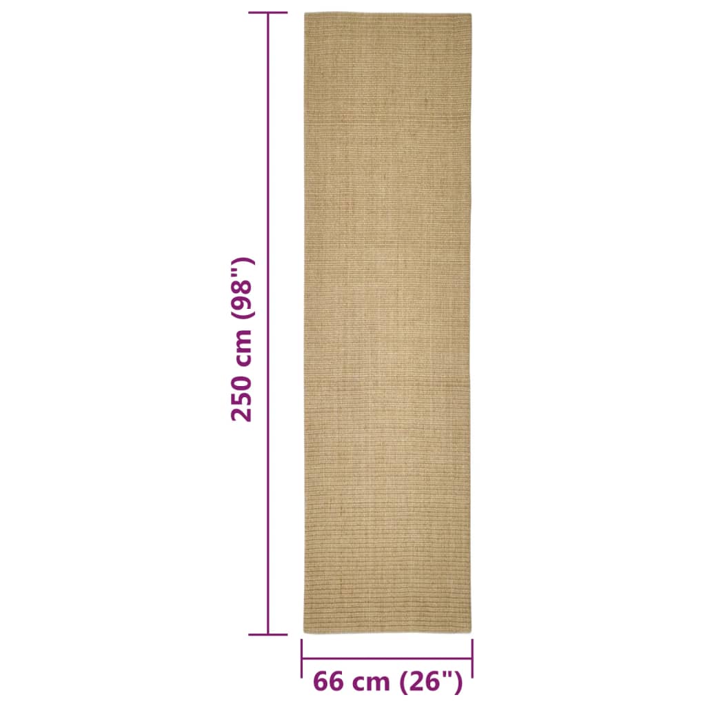 vidaXL Tapis en sisal pour griffoir 66x250 cm