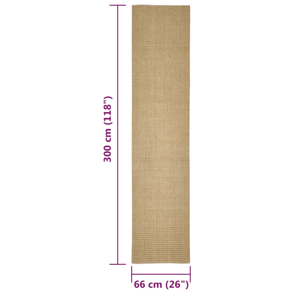 vidaXL Tapis en sisal pour griffoir 66x300 cm