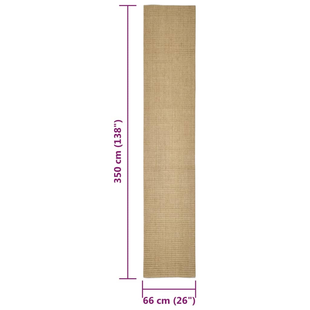 vidaXL Tapis en sisal pour griffoir 66x350 cm