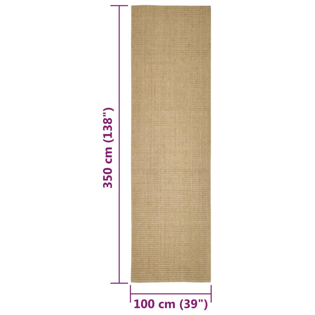 vidaXL Tapis en sisal pour griffoir 100x350 cm