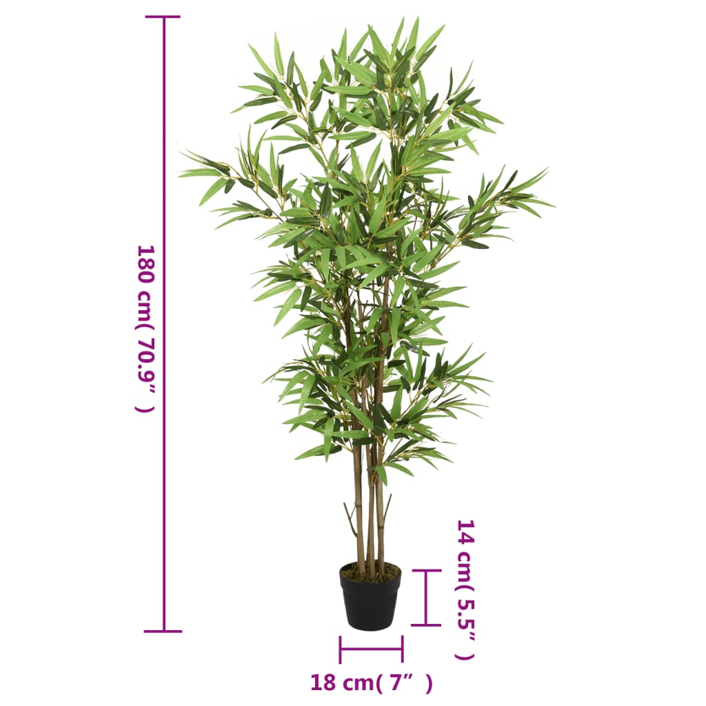 vidaXL Bambou artificiel 1288 feuilles 180 cm vert