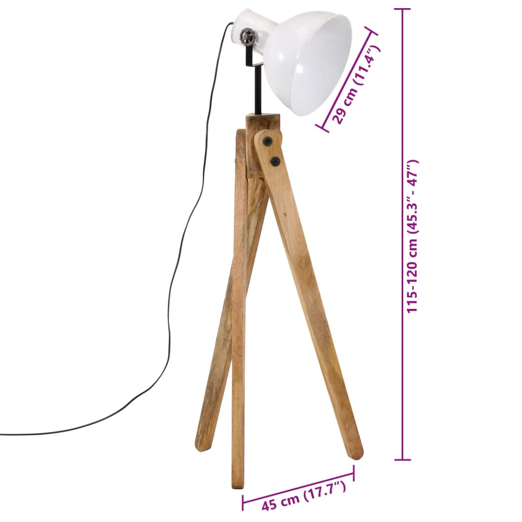 vidaXL Lampadaire 25 W blanc 45x45x120 cm E27