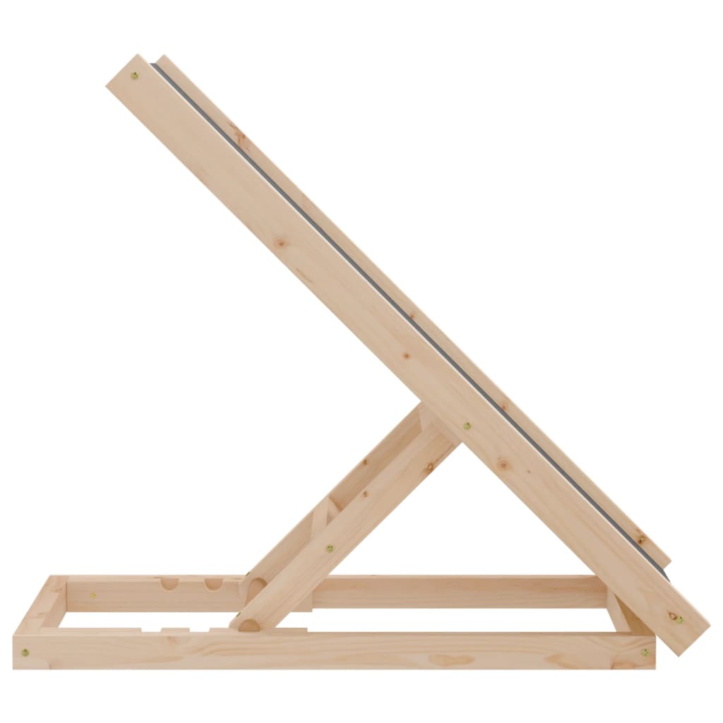vidaXL Rampe pour chiens gris 70x35 cm bois de sapin solide
