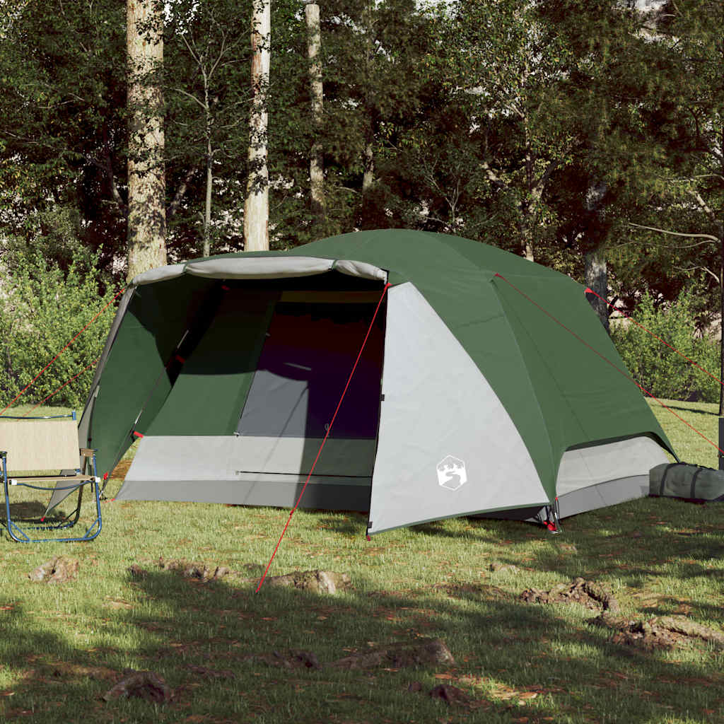 vidaXL Tente familiale avec porche 6 personnes vert imperméable