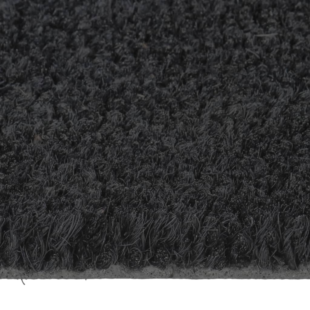 vidaXL Tapis de porte noir 50x80 cm fibre de coco touffeté