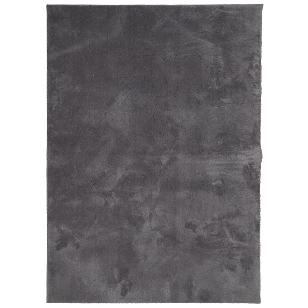 vidaXL Tapis HUARTE à poils courts doux lavable anthracite 240x340 cm