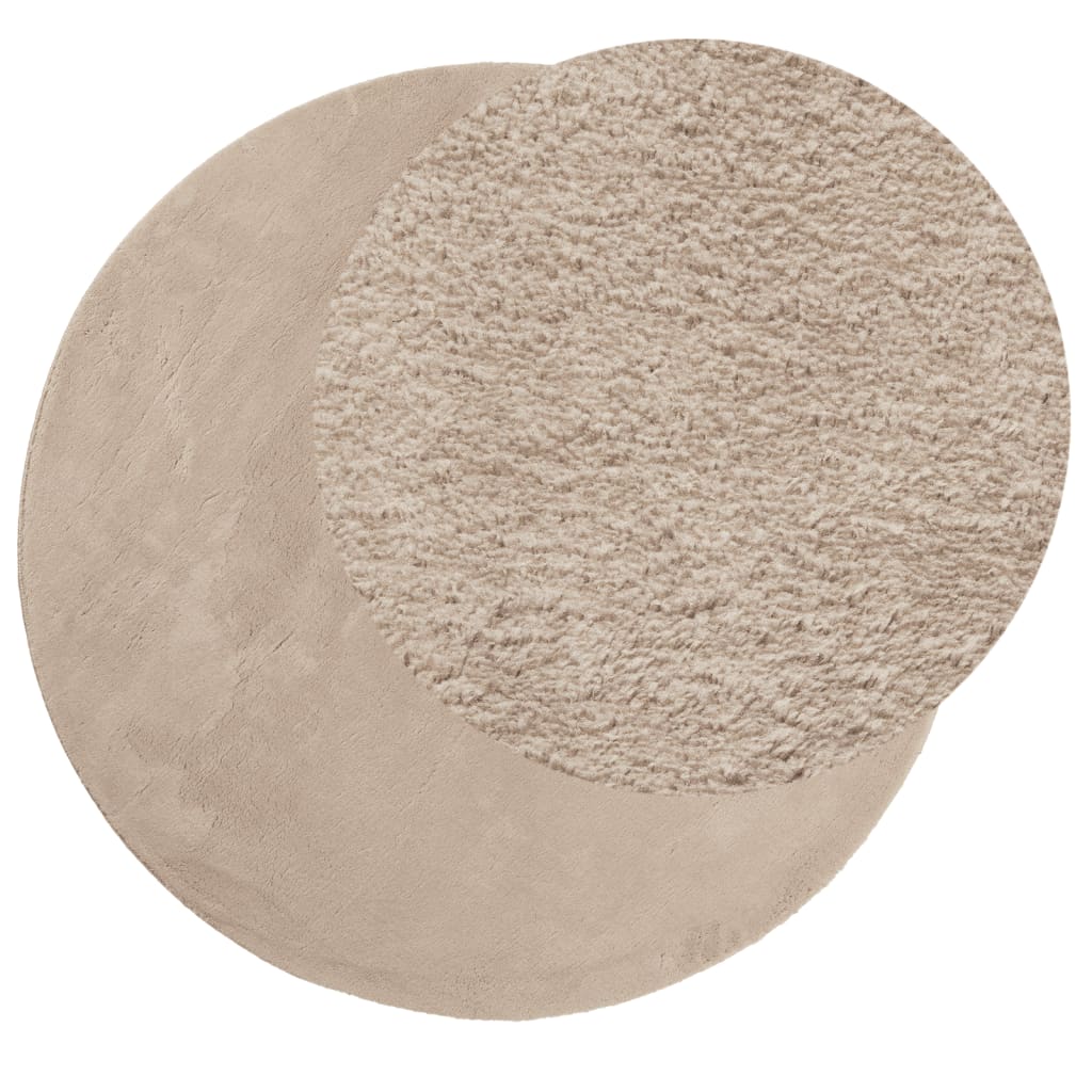vidaXL Tapis HUARTE à poils courts doux et lavable sable Ø 200 cm