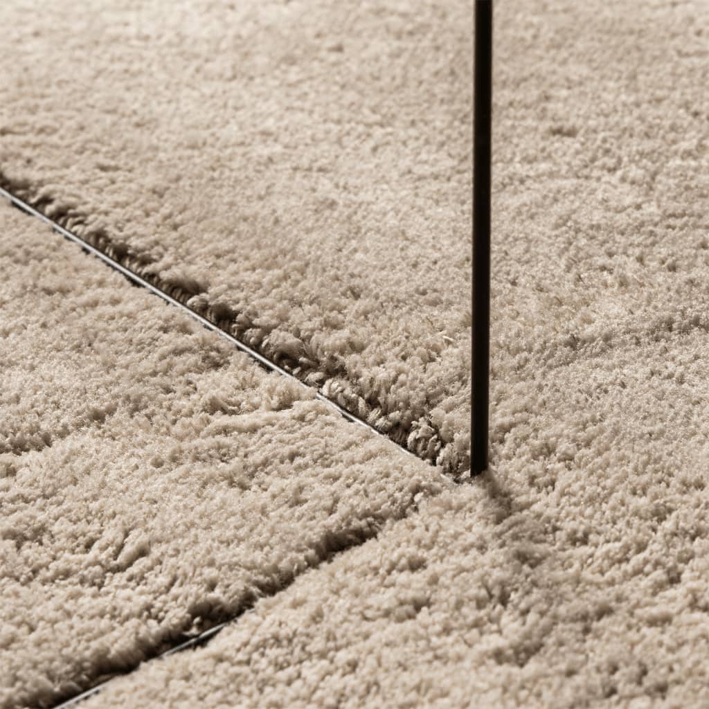 vidaXL Tapis HUARTE à poils courts doux et lavable sable Ø 200 cm