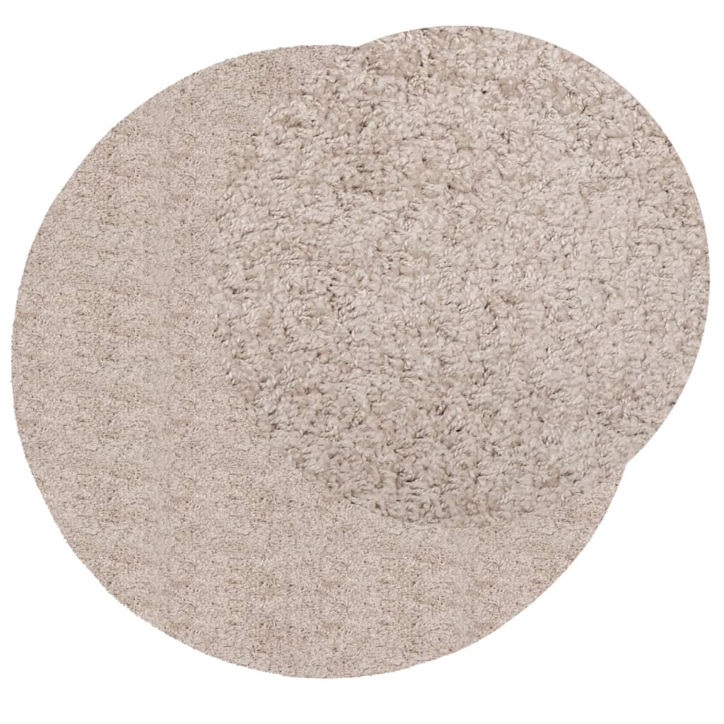 vidaXL Tapis shaggy PAMPLONA poils longs moderne beige Ø 280 cm