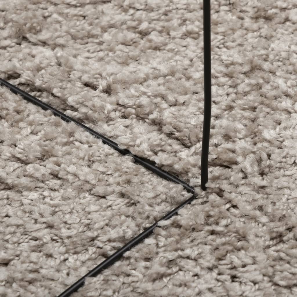 vidaXL Tapis shaggy PAMPLONA poils longs moderne beige Ø 280 cm