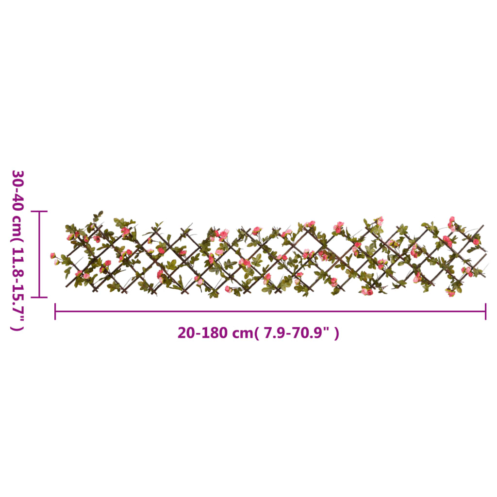vidaXL Treillis de lierre artificiel extensible rose foncé 180x20 cm