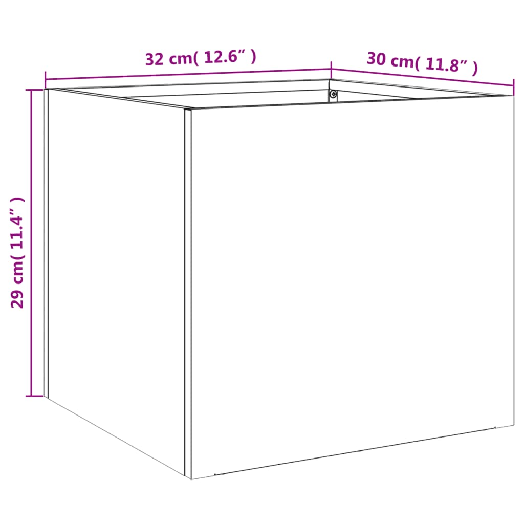 vidaXL Jardinières 2 pcs argenté 32x30x29 cm acier galvanisé