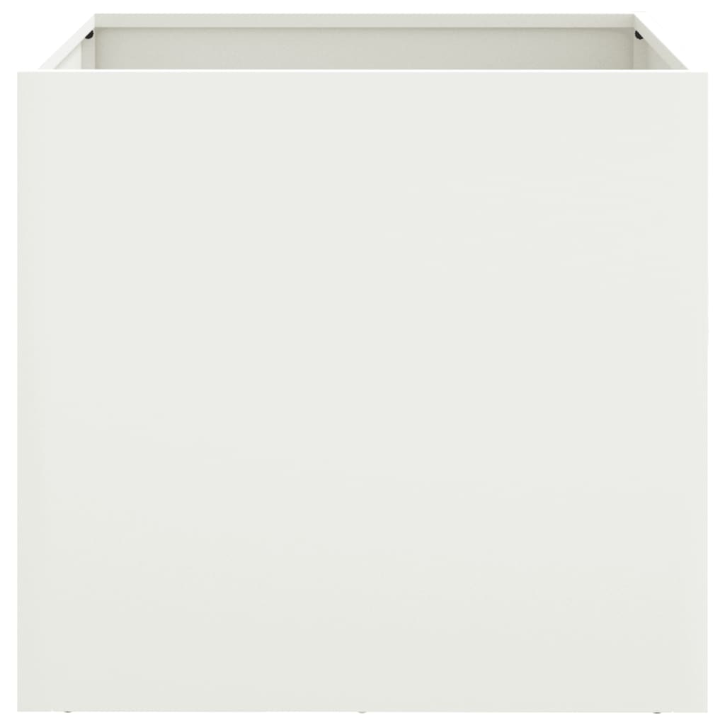 vidaXL Jardinières 2 pcs blanc 42x40x39 cm acier
