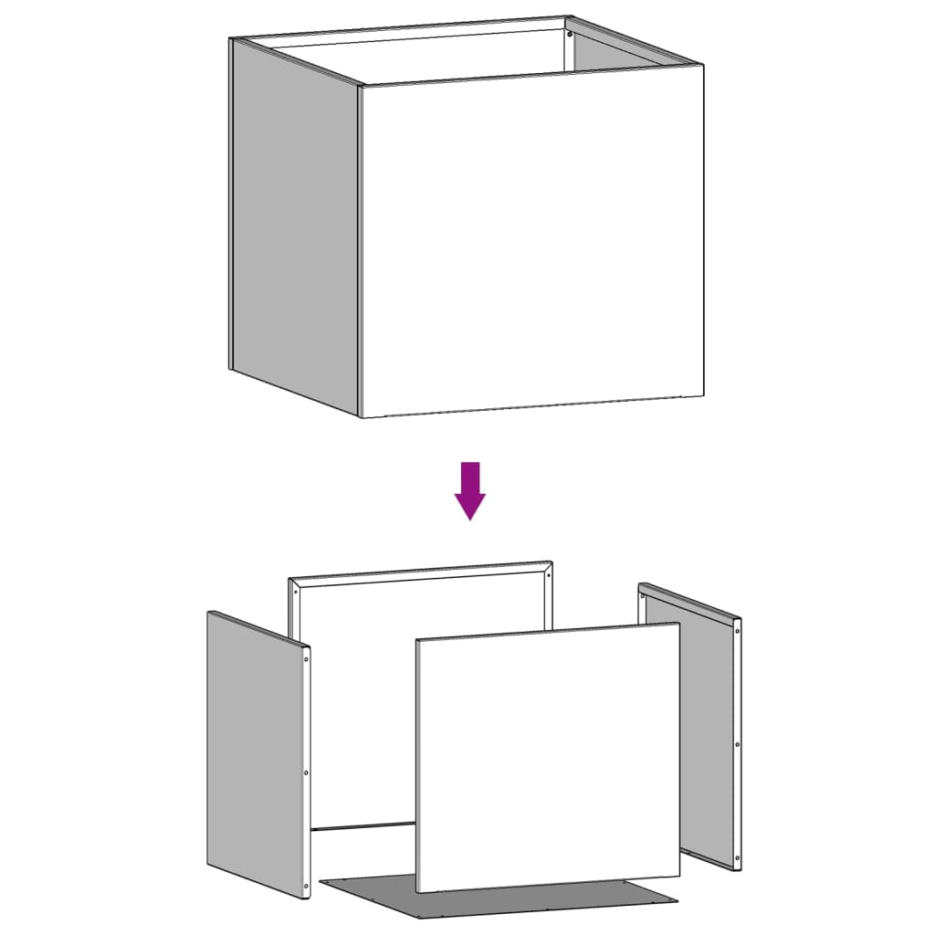 vidaXL Jardinières 2 pcs blanc 42x40x39 cm acier