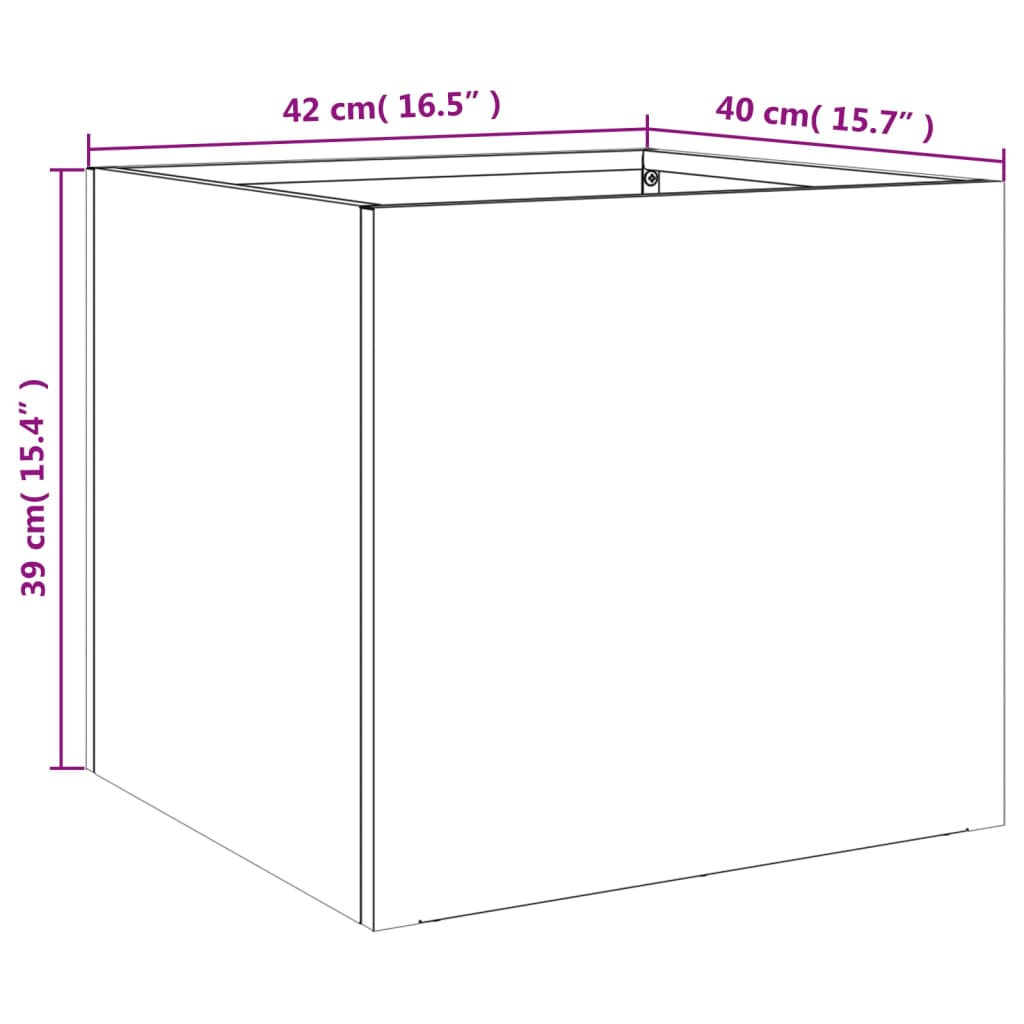 vidaXL Jardinières 2 pcs blanc 42x40x39 cm acier
