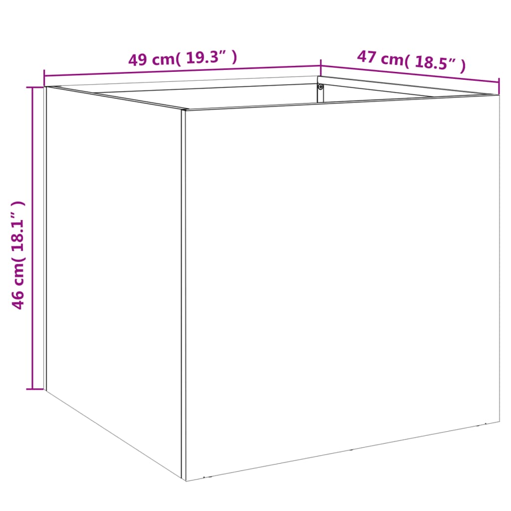 vidaXL Jardinière blanc 49x47x46 cm acier