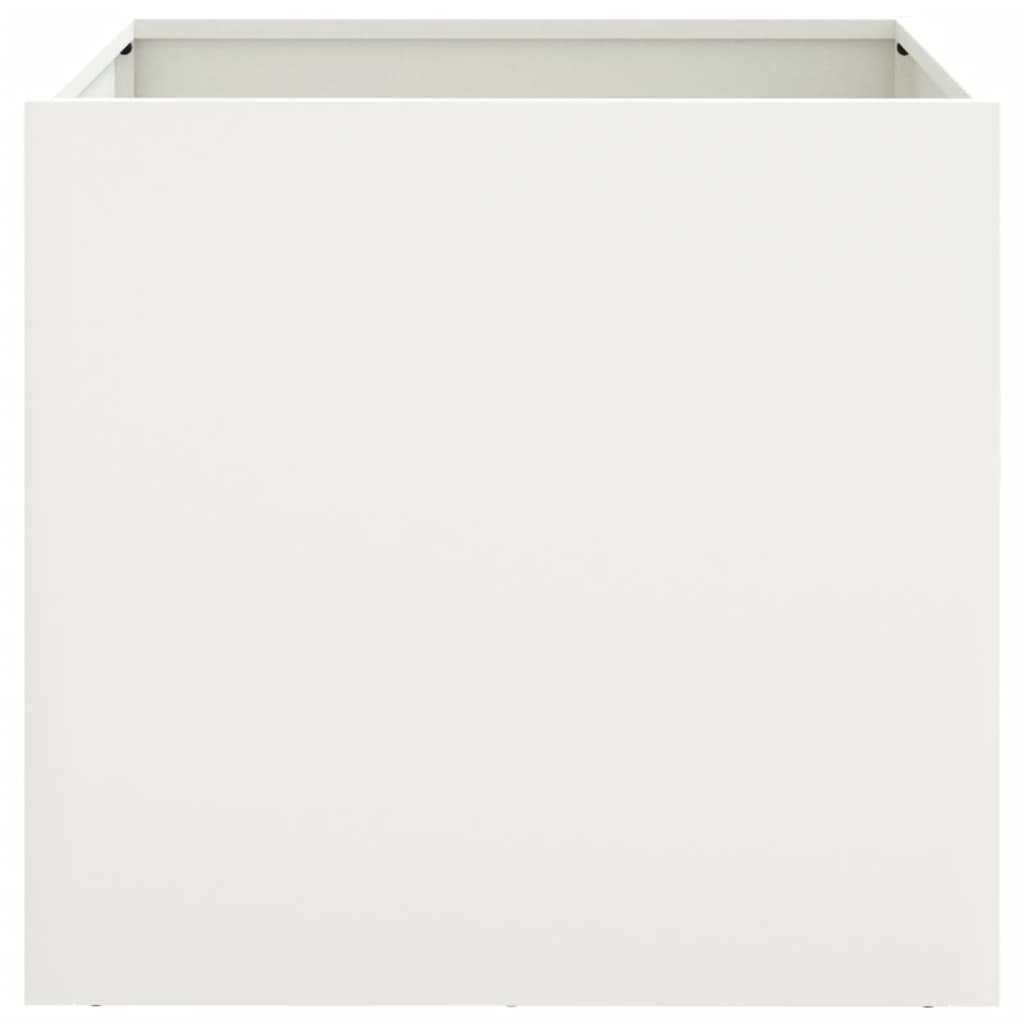 vidaXL Jardinières 2 pcs blanc 49x47x46 cm acier