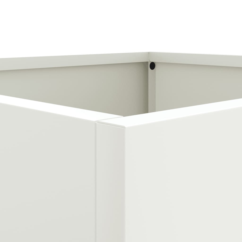 vidaXL Jardinières 2 pcs blanc 49x47x46 cm acier