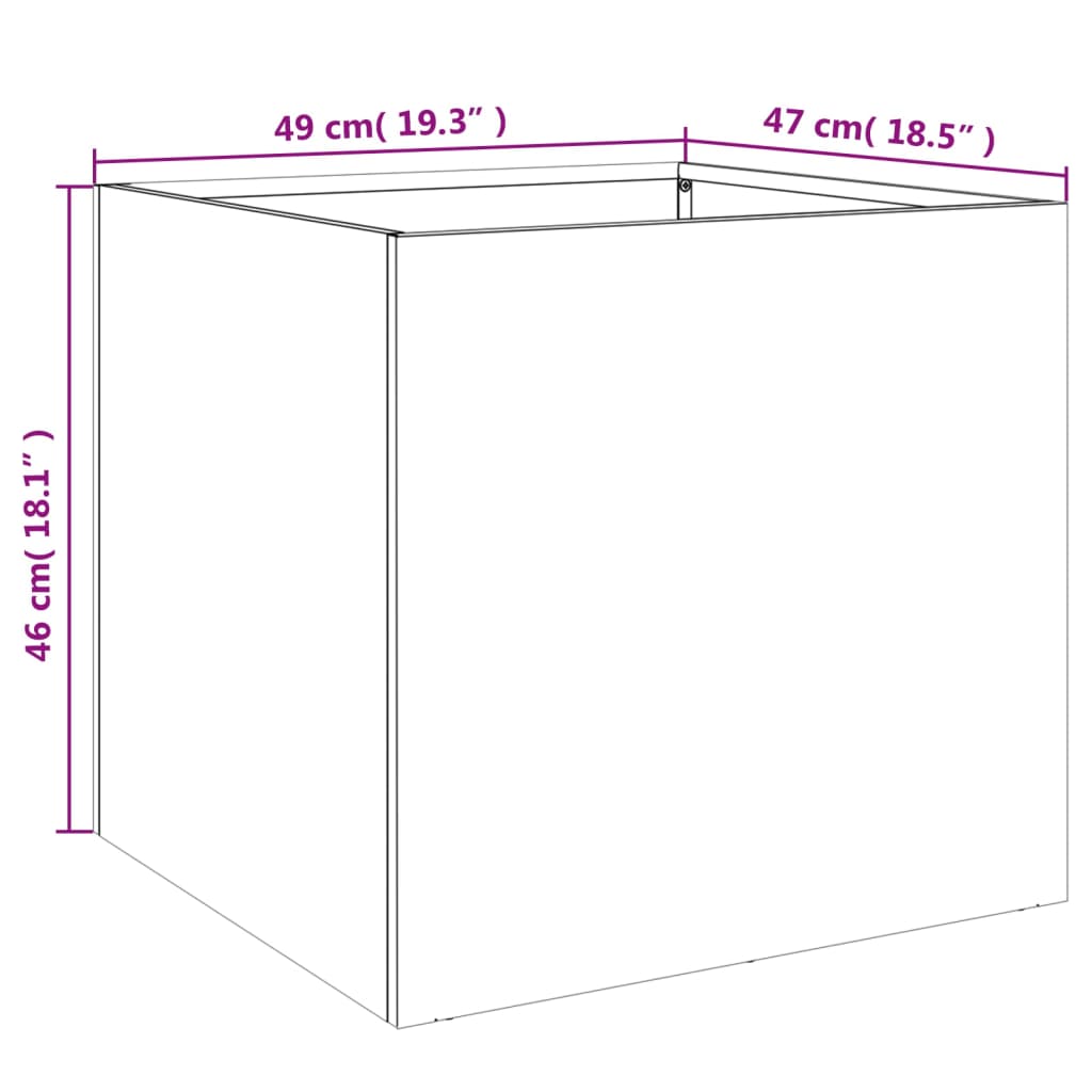 vidaXL Jardinières 2 pcs blanc 49x47x46 cm acier