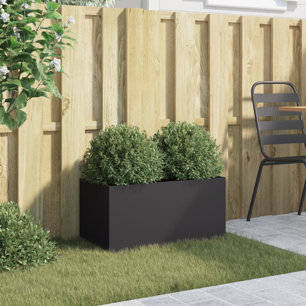 vidaXL Jardinière noir 62x30x29 cm acier