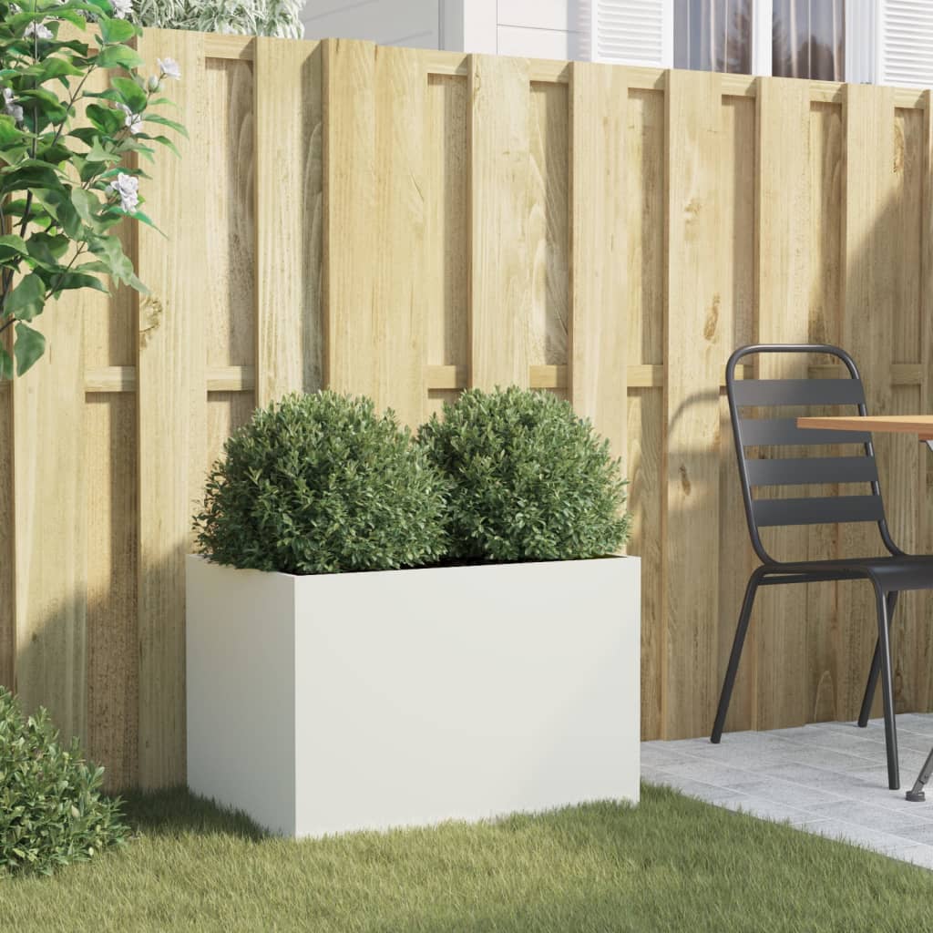 vidaXL Jardinière blanc 62x40x39 cm acier