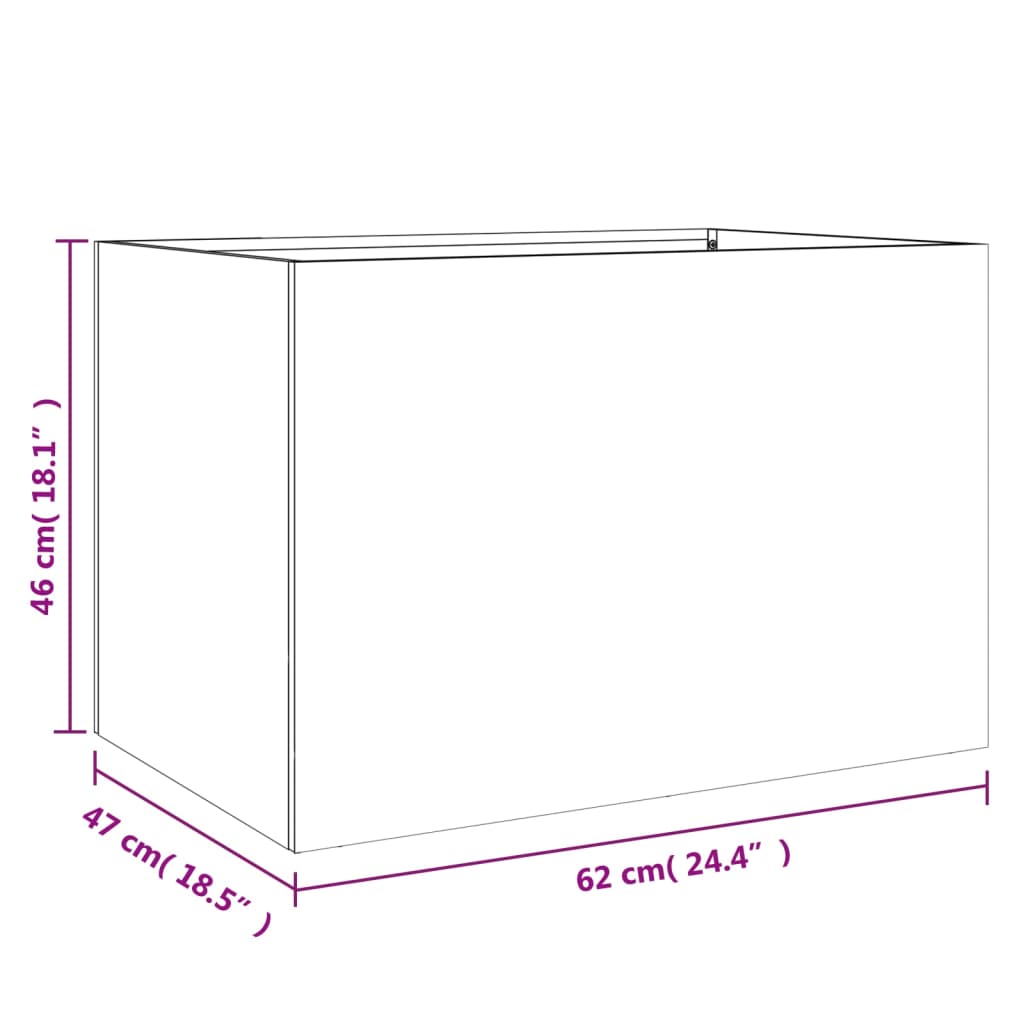 vidaXL Jardinière vert olive 62x47x46 cm acier