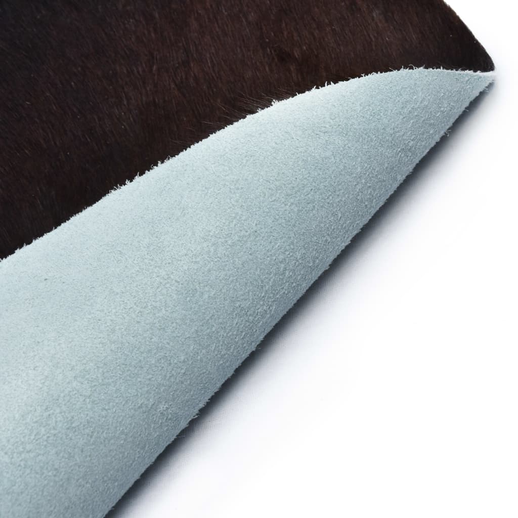 vidaXL Tapis en peau de vache véritable noir 180x220 cm