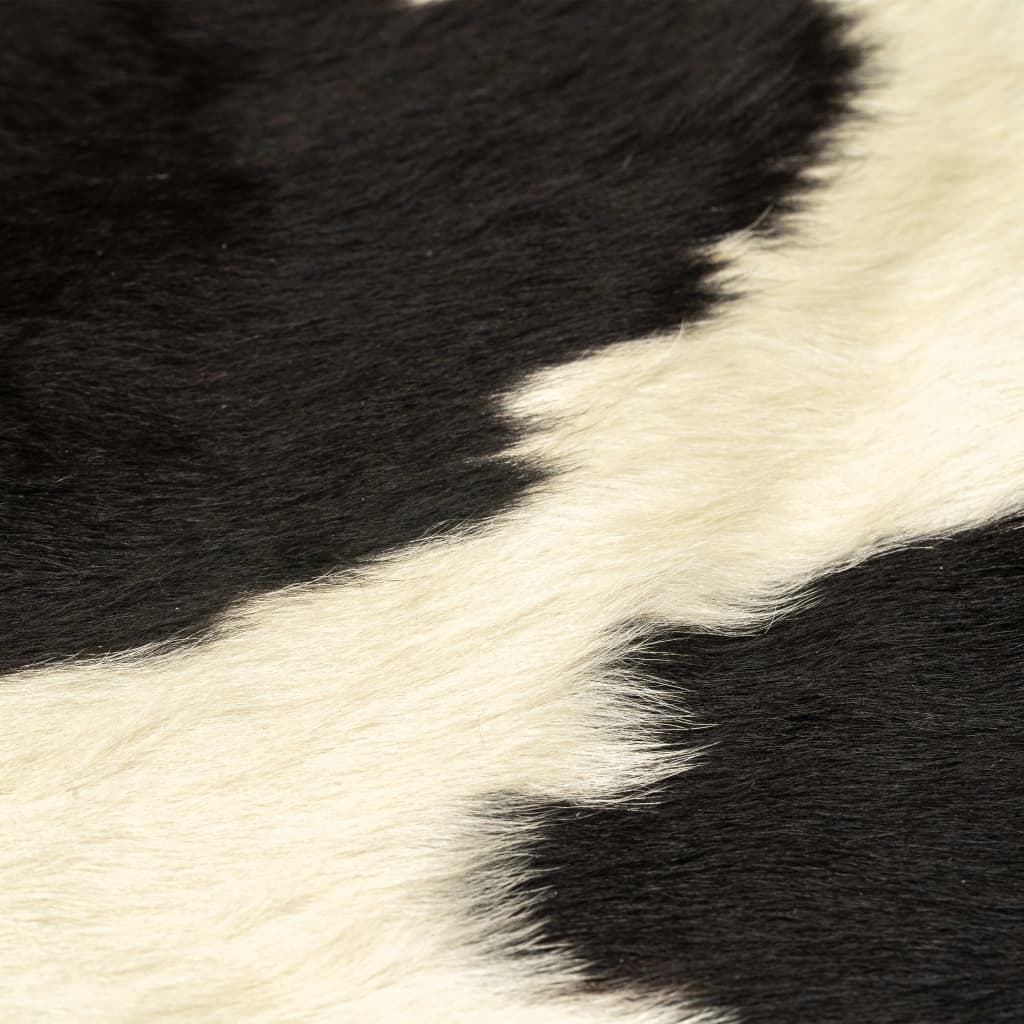 vidaXL Tapis en peau de vache véritable noir et blanc 180x220 cm