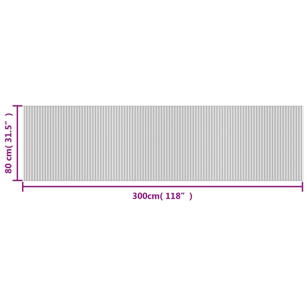 vidaXL Tapis rectangulaire marron 80x300 cm bambou