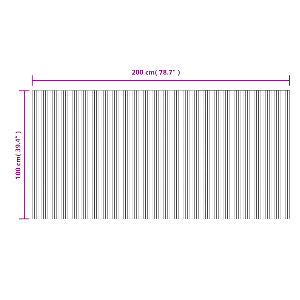 vidaXL Tapis rectangulaire marron foncé 100x200 cm bambou