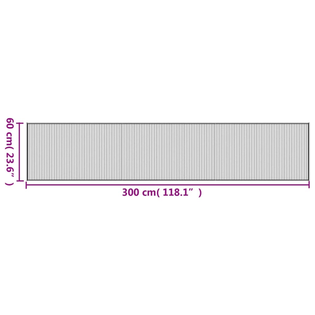 vidaXL Tapis rectangulaire naturel clair 60x300 cm bambou