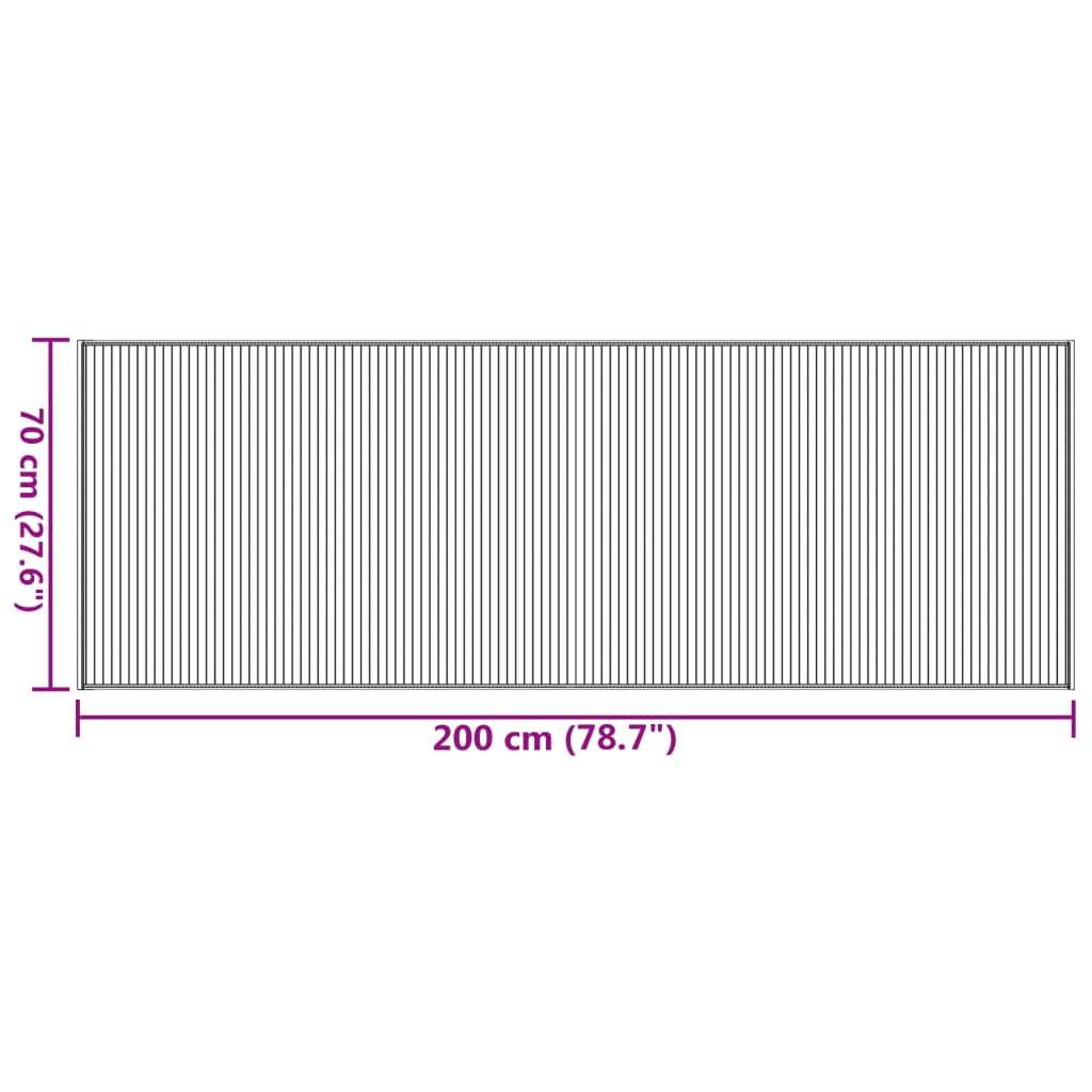 vidaXL Tapis rectangulaire marron 70x200 cm bambou