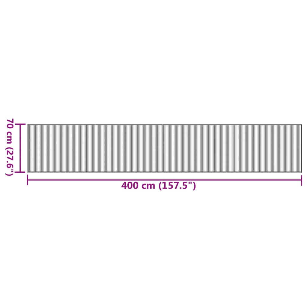 vidaXL Tapis rectangulaire gris 70x400 cm bambou