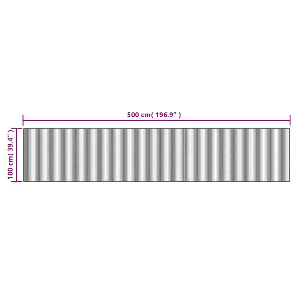 vidaXL Tapis rectangulaire marron foncé 100x500 cm bambou