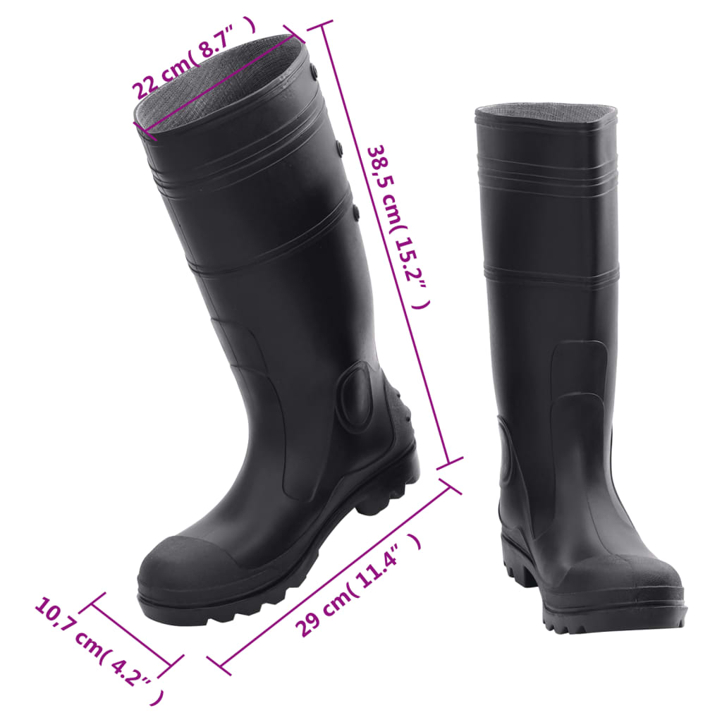 vidaXL Bottes de pluie noir taille 42 PVC