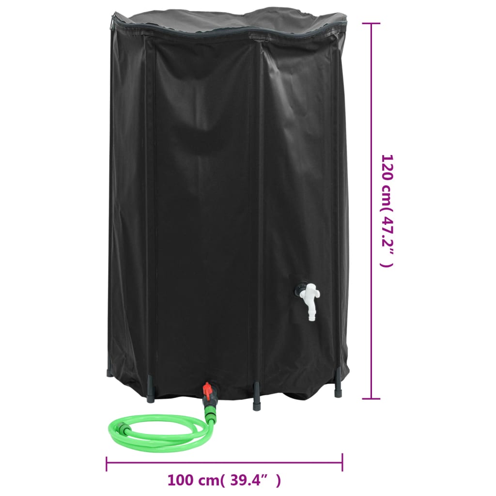 vidaXL Réservoir d'eau avec robinet pliable 1000 L PVC